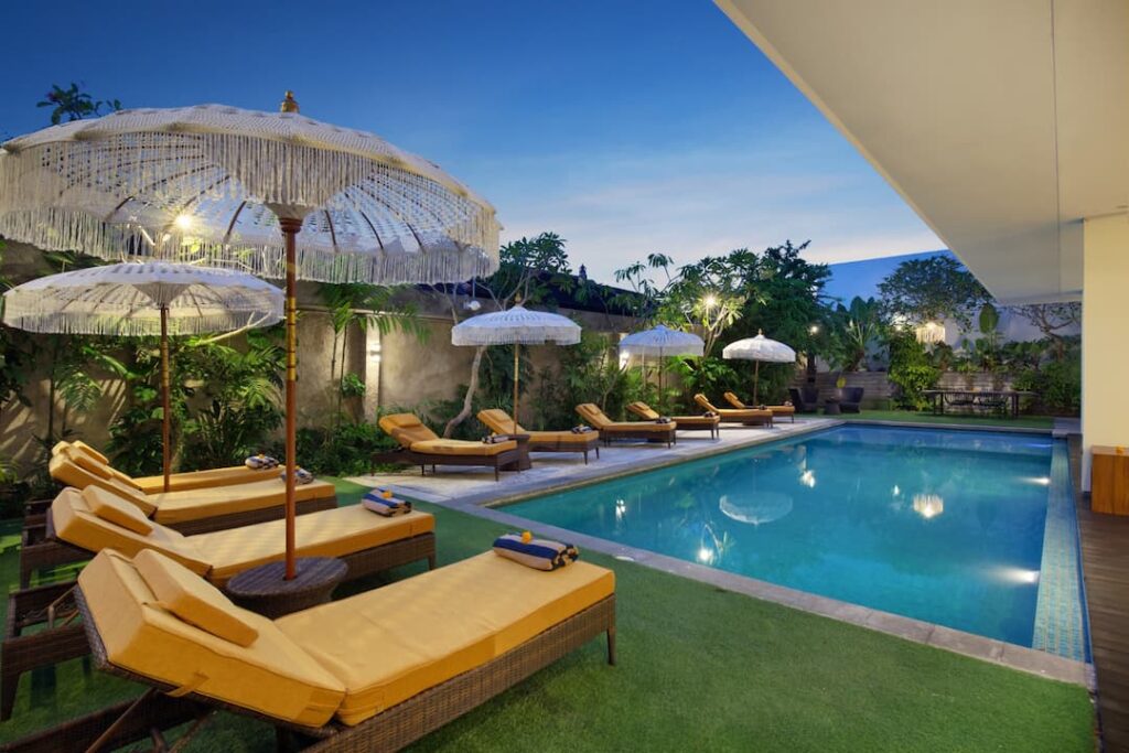 tropical main pool is one of four reasons to stay at Monolocale Bali to this reosrt as Best resort in Seminyak